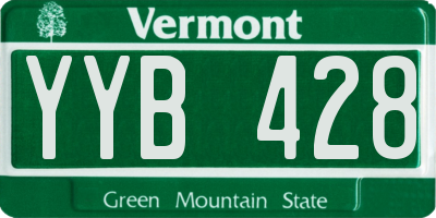 VT license plate YYB428
