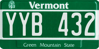 VT license plate YYB432