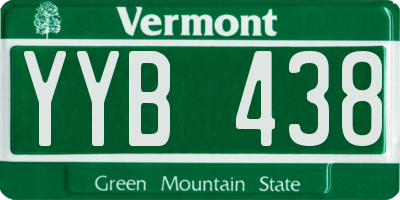 VT license plate YYB438