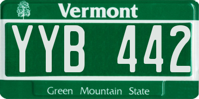 VT license plate YYB442