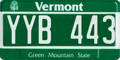 VT license plate YYB443