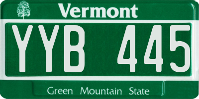 VT license plate YYB445