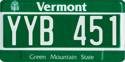 VT license plate YYB451