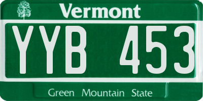 VT license plate YYB453