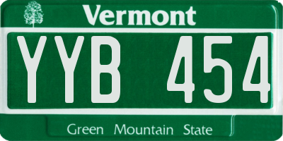 VT license plate YYB454