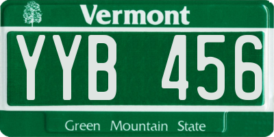 VT license plate YYB456