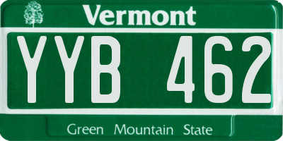 VT license plate YYB462
