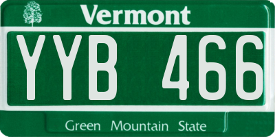 VT license plate YYB466