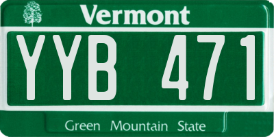 VT license plate YYB471