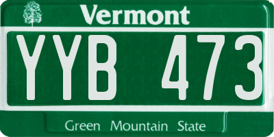 VT license plate YYB473