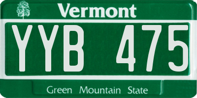 VT license plate YYB475