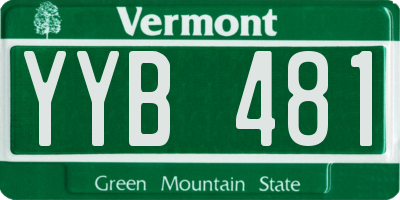 VT license plate YYB481