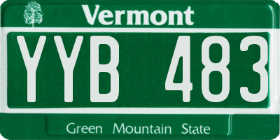 VT license plate YYB483