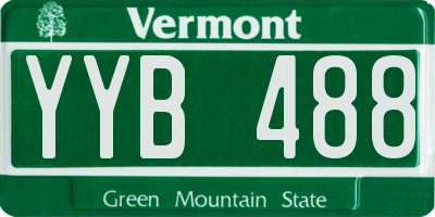VT license plate YYB488