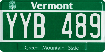 VT license plate YYB489
