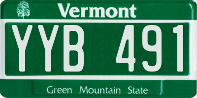 VT license plate YYB491