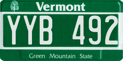 VT license plate YYB492