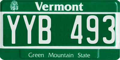 VT license plate YYB493