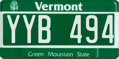 VT license plate YYB494