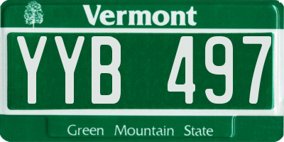 VT license plate YYB497