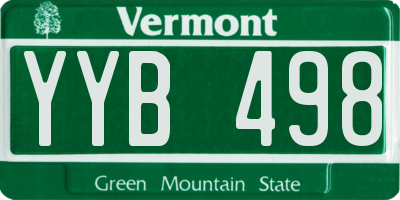VT license plate YYB498