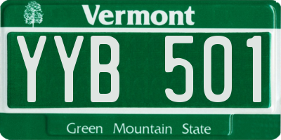 VT license plate YYB501