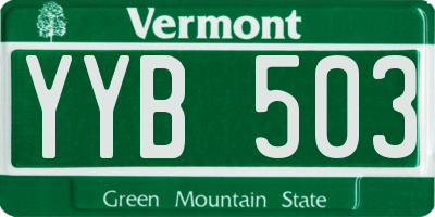 VT license plate YYB503