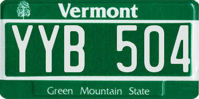 VT license plate YYB504