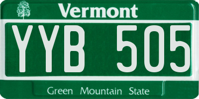 VT license plate YYB505
