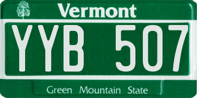 VT license plate YYB507