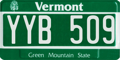 VT license plate YYB509