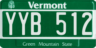 VT license plate YYB512