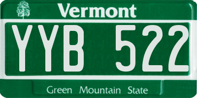 VT license plate YYB522