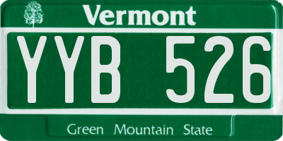 VT license plate YYB526