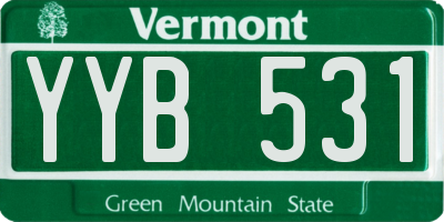 VT license plate YYB531