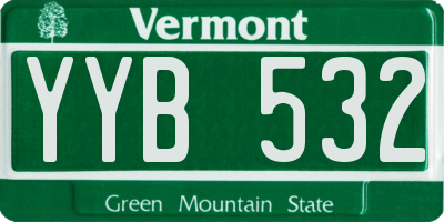 VT license plate YYB532