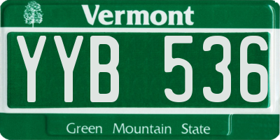 VT license plate YYB536