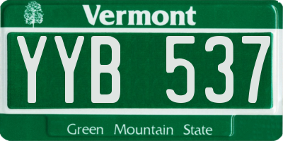 VT license plate YYB537