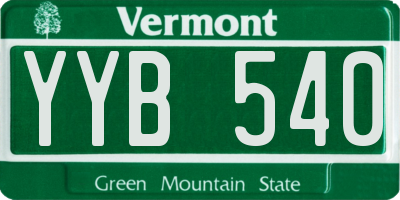 VT license plate YYB540
