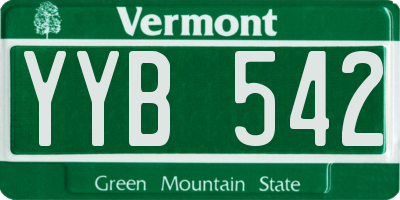 VT license plate YYB542