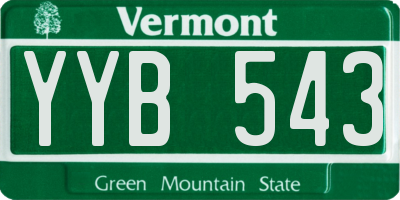 VT license plate YYB543