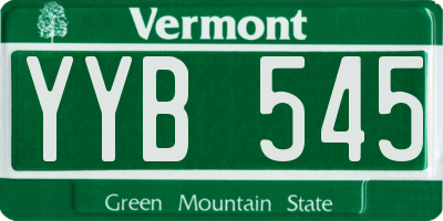 VT license plate YYB545