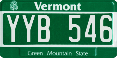 VT license plate YYB546