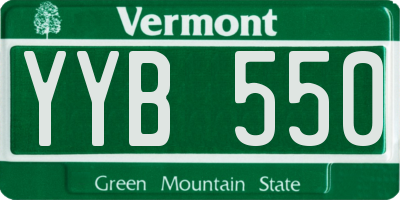 VT license plate YYB550