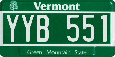 VT license plate YYB551