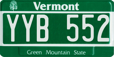 VT license plate YYB552
