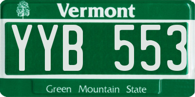 VT license plate YYB553