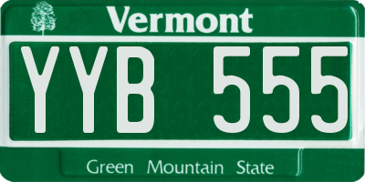 VT license plate YYB555