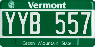 VT license plate YYB557