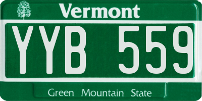 VT license plate YYB559